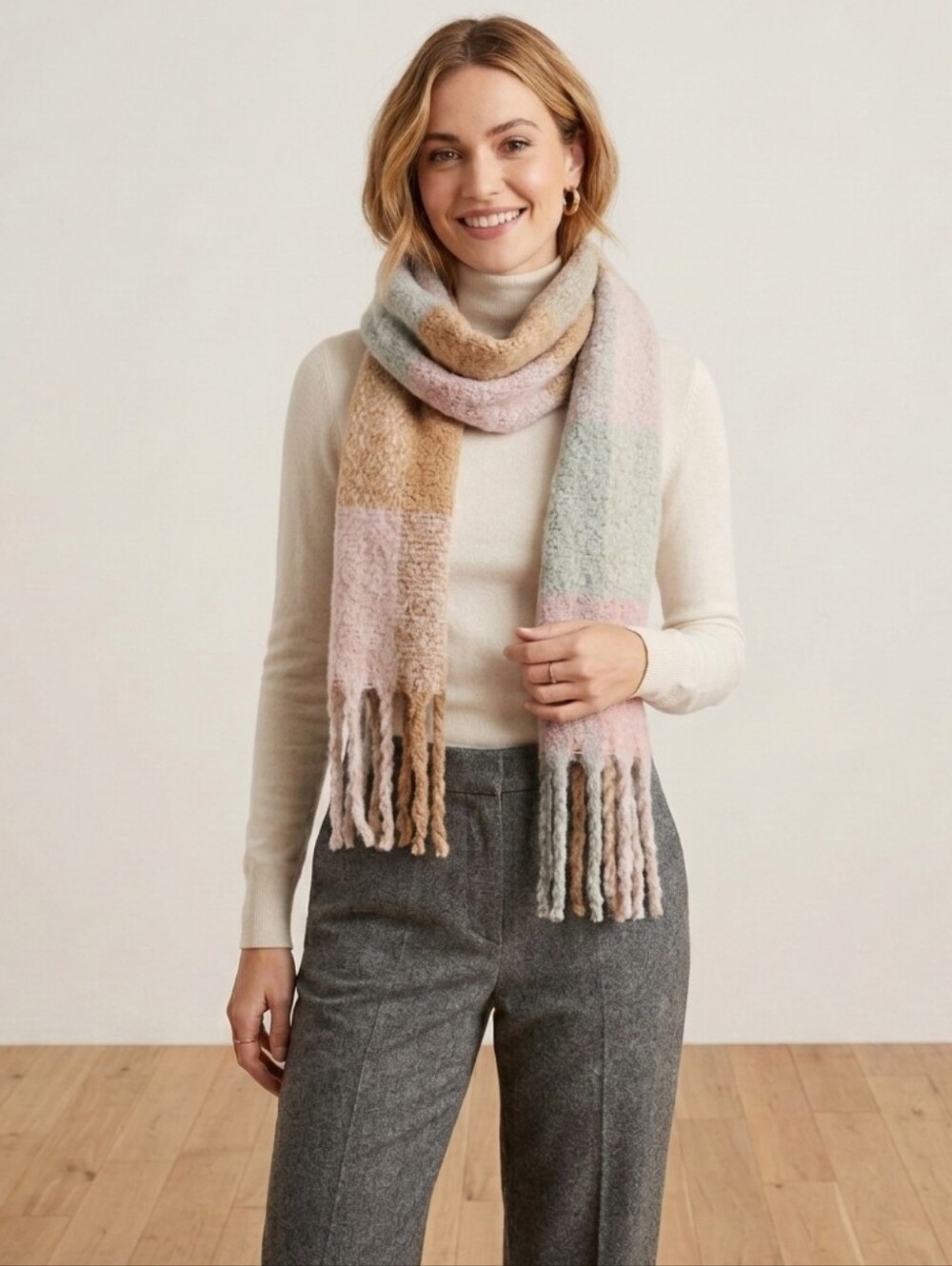 OCTOBER LOVE Oversize Tassel Scarf